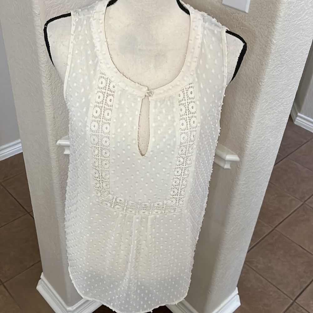 Pleione off white sheer with lace top Size L